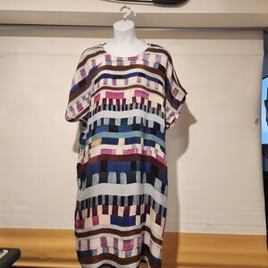 Ulla Popken Multicolor Abstract Dress